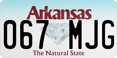 AR license plate 067MJG