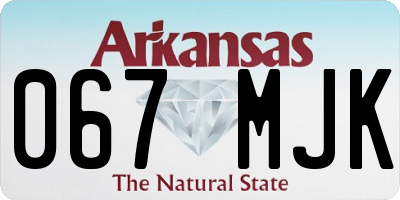 AR license plate 067MJK