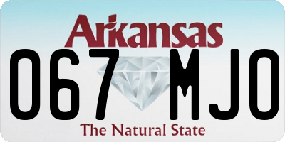 AR license plate 067MJO