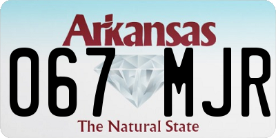 AR license plate 067MJR
