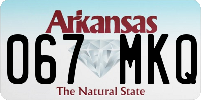 AR license plate 067MKQ