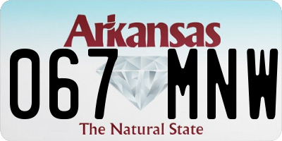 AR license plate 067MNW