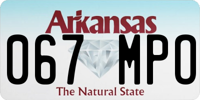 AR license plate 067MPO