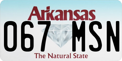 AR license plate 067MSN