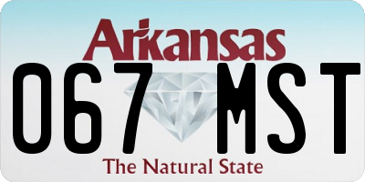 AR license plate 067MST