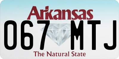 AR license plate 067MTJ