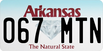 AR license plate 067MTN