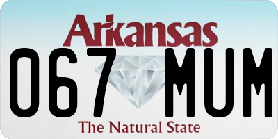 AR license plate 067MUM