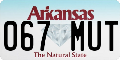 AR license plate 067MUT