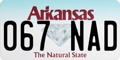 AR license plate 067NAD
