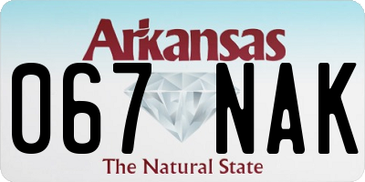 AR license plate 067NAK