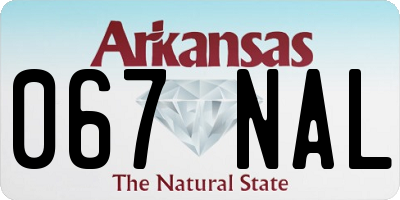 AR license plate 067NAL