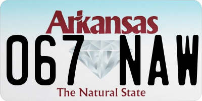 AR license plate 067NAW