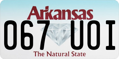 AR license plate 067UOI