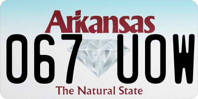 AR license plate 067UOW