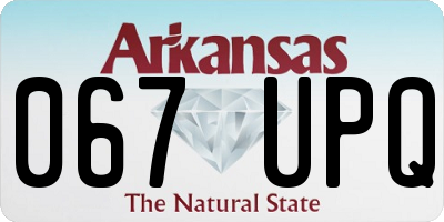 AR license plate 067UPQ