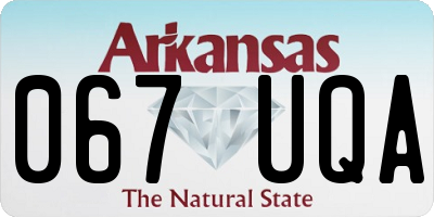 AR license plate 067UQA