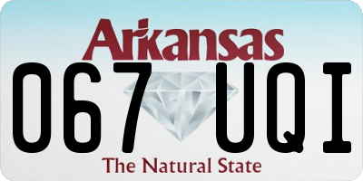 AR license plate 067UQI