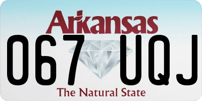AR license plate 067UQJ