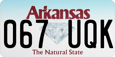AR license plate 067UQK