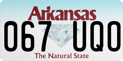 AR license plate 067UQO