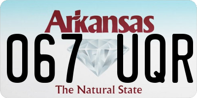 AR license plate 067UQR
