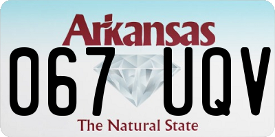 AR license plate 067UQV