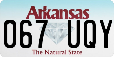AR license plate 067UQY