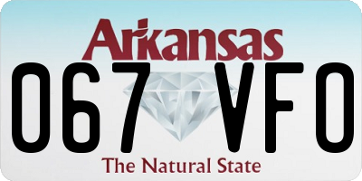 AR license plate 067VFO