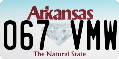 AR license plate 067VMW