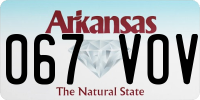AR license plate 067VOV