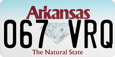 AR license plate 067VRQ
