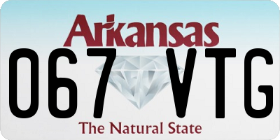 AR license plate 067VTG