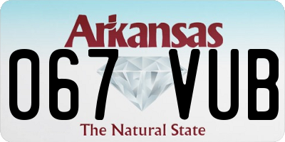AR license plate 067VUB