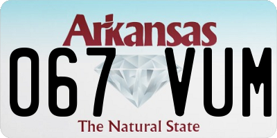 AR license plate 067VUM