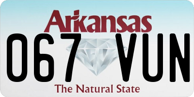 AR license plate 067VUN