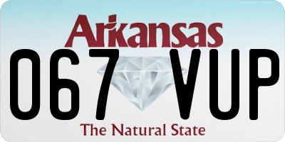 AR license plate 067VUP