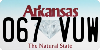 AR license plate 067VUW