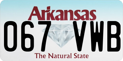 AR license plate 067VWB