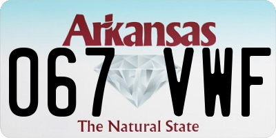 AR license plate 067VWF