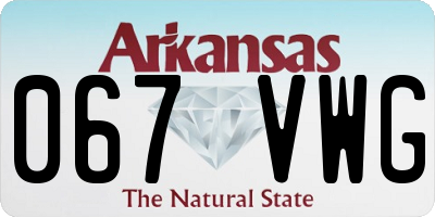 AR license plate 067VWG
