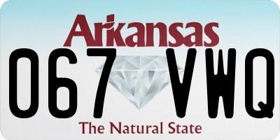 AR license plate 067VWQ
