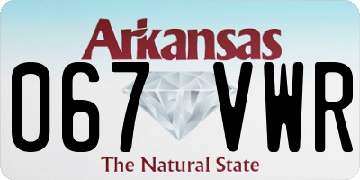AR license plate 067VWR