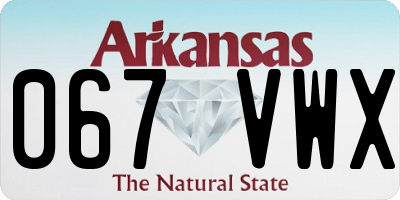 AR license plate 067VWX