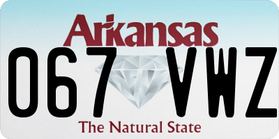 AR license plate 067VWZ