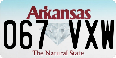 AR license plate 067VXW