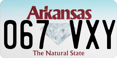 AR license plate 067VXY