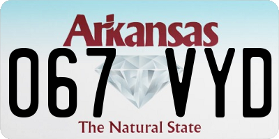 AR license plate 067VYD
