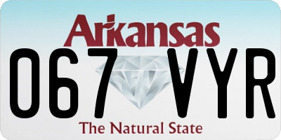 AR license plate 067VYR