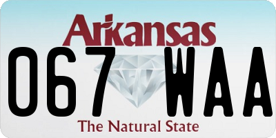 AR license plate 067WAA